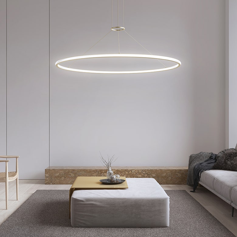 SONNEMAN Luna 60-Inch LED Round Pendant Light with Dimmable Energy Efficient Design in Multiple Finishes