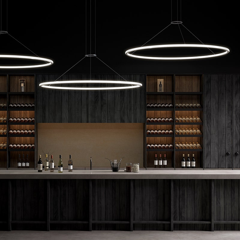 SONNEMAN Luna 60-Inch LED Round Pendant Light with Dimmable Energy Efficient Design in Multiple Finishes