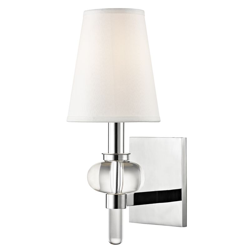 Luna Sconce by Hudson Valley Lighting 1900 - Modern Wall Light with Silk Shade and Dimmable Feature