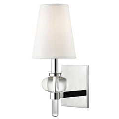 Luna Sconce by Hudson Valley Lighting 1900 - Modern Wall Light with Silk Shade and Dimmable Feature