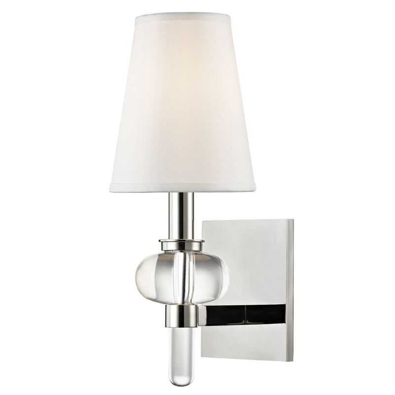 Luna Sconce by Hudson Valley Lighting 1900 - Modern Wall Light with Silk Shade and Dimmable Feature