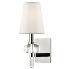 Luna Sconce by Hudson Valley Lighting 1900 - Modern Wall Light with Silk Shade and Dimmable Feature