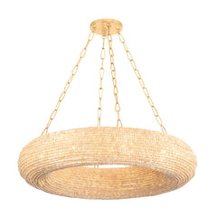 Lure Chandelier by Corbett Lighting with 10 Candle Lights, Vintage Gold Leaf, Coastal Bohemian Design