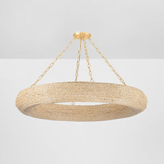 Lure Large Chandelier 16 Lights by Corbett Lighting - Modern Coastal Wood Beads & Dimmable Design