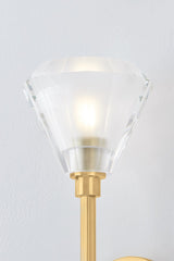 Maspeth Sconce 25"H by Hudson Valley Lighting - Aged Brass with K9 Crystal Floral Design