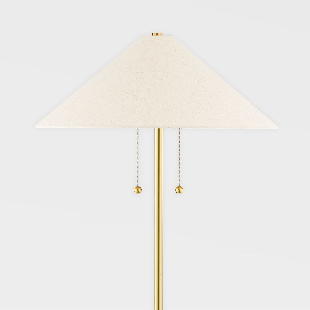 Maia Dimmable Floor Lamp By Mitzi, 67" Tall, Aged Brass & Ceramic Beige, Versatile Modern Design
