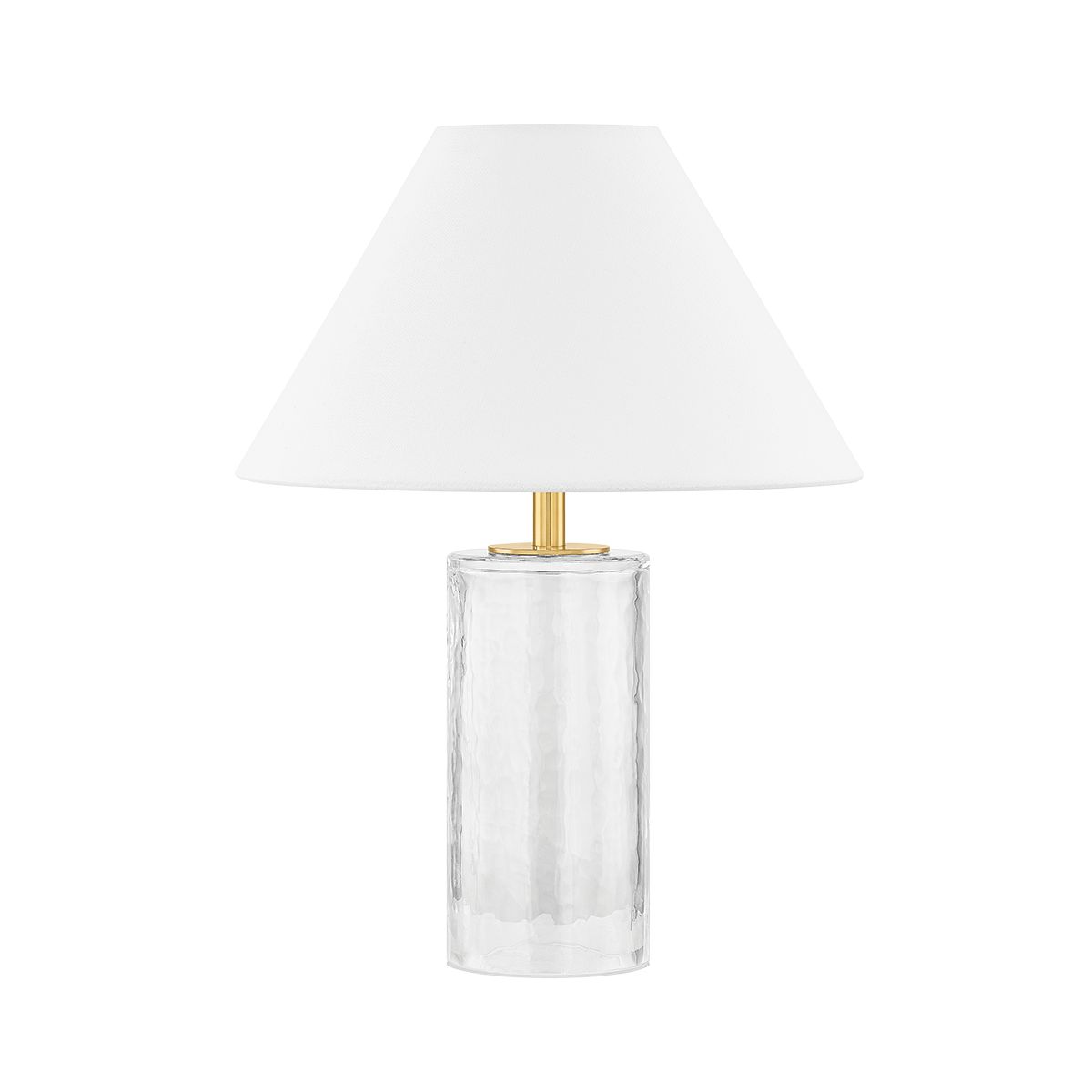 Mitzi Mandy Table Lamp 16”H x 12”W with Clear Blown Glass Base and Dimmable Capability, Aged Brass Finish