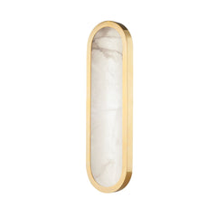 Manhasset Sconce 3318 by Hudson Valley Lighting - Dimmable Alabaster Shade, Aged Brass & Polished Nickel