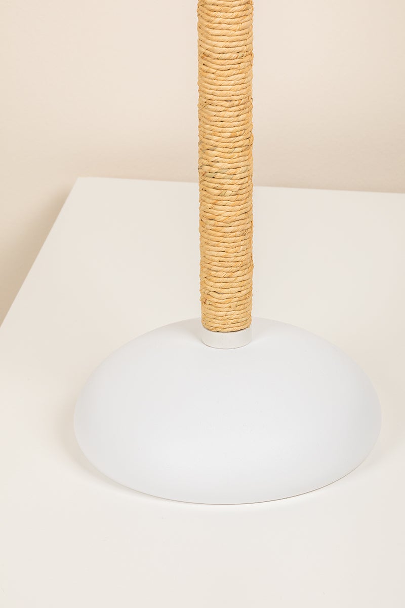 Mariana Floor Lamp 70" Tall With Pebble-Inspired Base And Dimmable White Linen Shade By Mitzi