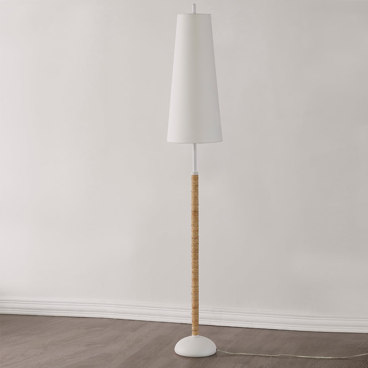 Mariana Floor Lamp 70" Tall With Pebble-Inspired Base And Dimmable White Linen Shade By Mitzi
