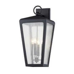 Mariden Large Outdoor Wall Sconce by Troy Lighting, Durable Design with Clear Seeded Glass Shade