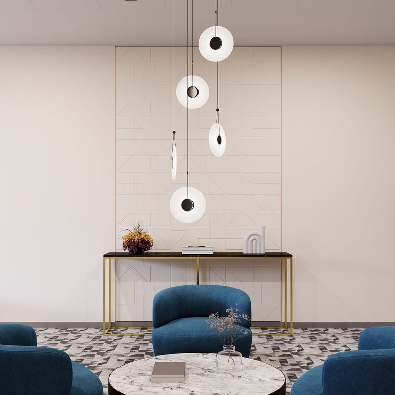 Meclisse 5-Light LED Chandelier by SONNEMAN with Dimmable Function and Rotating Design