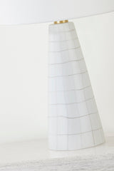 Mitzi Melinda Table Lamp 25.75" Tall Satin White Ceramic Base Dimmable Linen Shade E26 Bulb