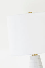 Mitzi Melinda Table Lamp 25.75" Tall Satin White Ceramic Base Dimmable Linen Shade E26 Bulb