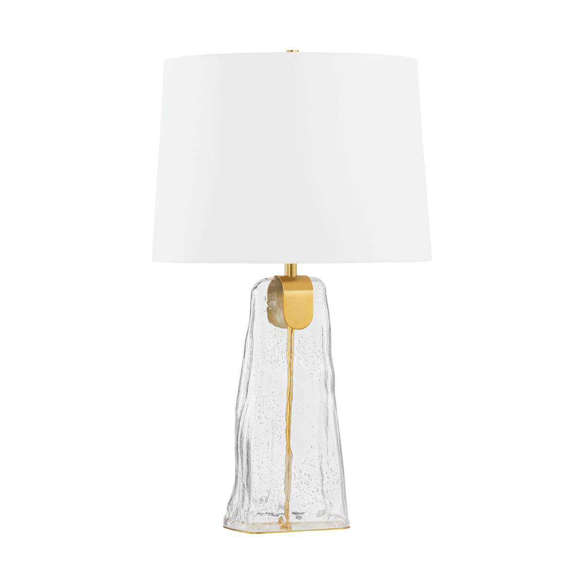 Midura Table Lamp 27.75" Tall Aged Brass Finish with Clear Bubble Glass Shade by Hudson Valley Lighting