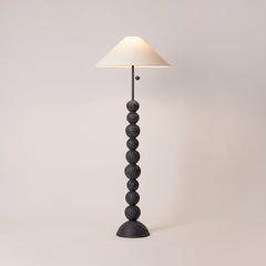 Miela Floor Lamp by Troy Lighting - Dimmable, Totem-Style Design, Forged Iron & Black Ceramic Finish