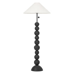 Miela Floor Lamp by Troy Lighting - Dimmable, Totem-Style Design, Forged Iron & Black Ceramic Finish