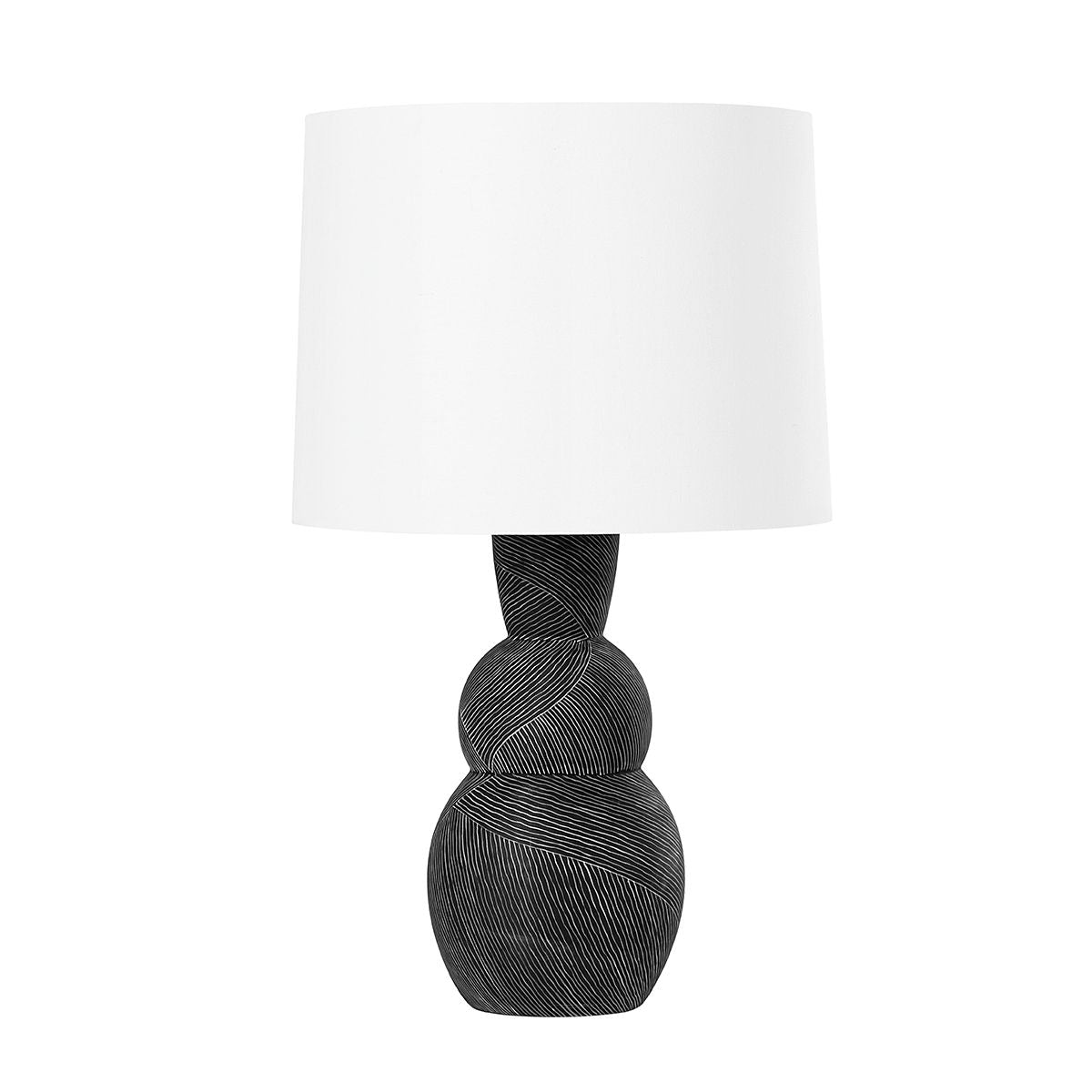 Miles Table Lamp by Troy Lighting PTL1025-CEB, Dimmable, Ceramic Etched Black Finish, 26.5” Height