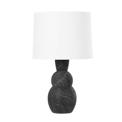 Miles Table Lamp by Troy Lighting PTL1025-CEB, Dimmable, Ceramic Etched Black Finish, 26.5” Height