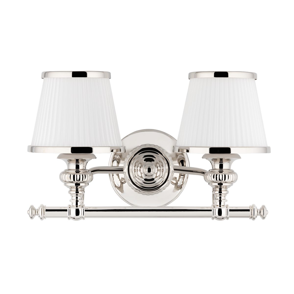 Hudson Valley Lighting Milton 2-Light Vanity Light, Dimmable, Opal Glass, Vintage Brass or Polished Nickel