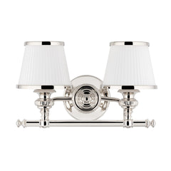 Hudson Valley Lighting Milton 2-Light Vanity Light, Dimmable, Opal Glass, Vintage Brass or Polished Nickel