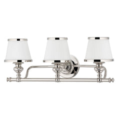 Milton 3-Light Vanity Light by Hudson Valley Lighting, Opal Glass Shades, Dimmable, UL Damp Rated