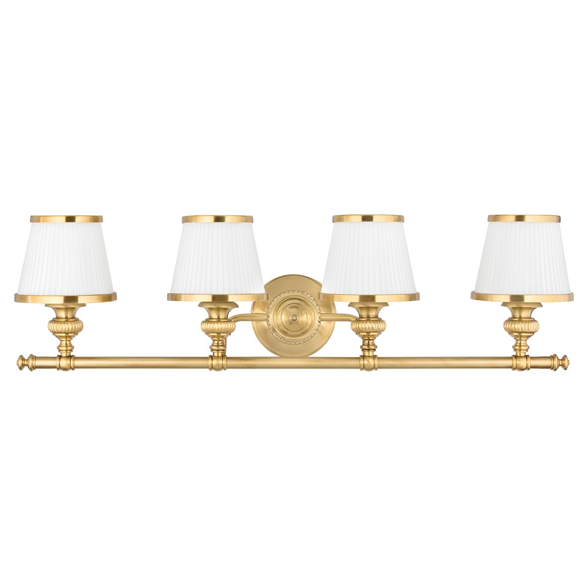 Hudson Valley Lighting Milton 4-Light Vanity Light, Dimmable, Opal Glass, Flemish Brass or Polished Nickel