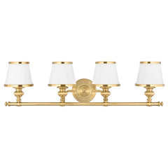 Hudson Valley Lighting Milton 4-Light Vanity Light, Dimmable, Opal Glass, Flemish Brass or Polished Nickel