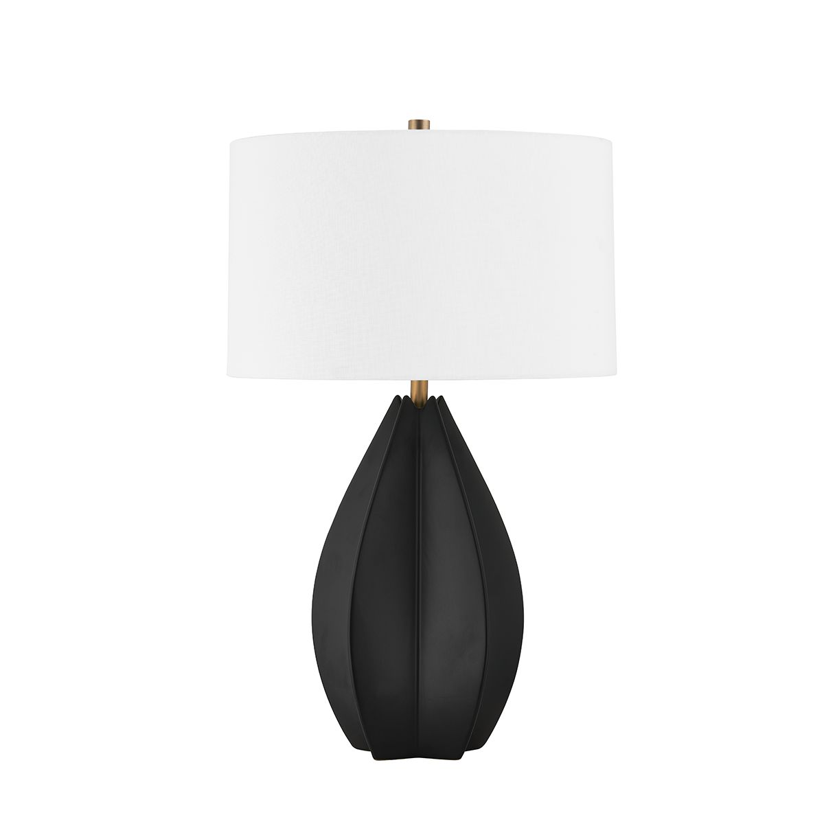 Troy Lighting 25.75" Mineral Table Lamp With Elegant Patina Brass Finish And Dimmable White Shade