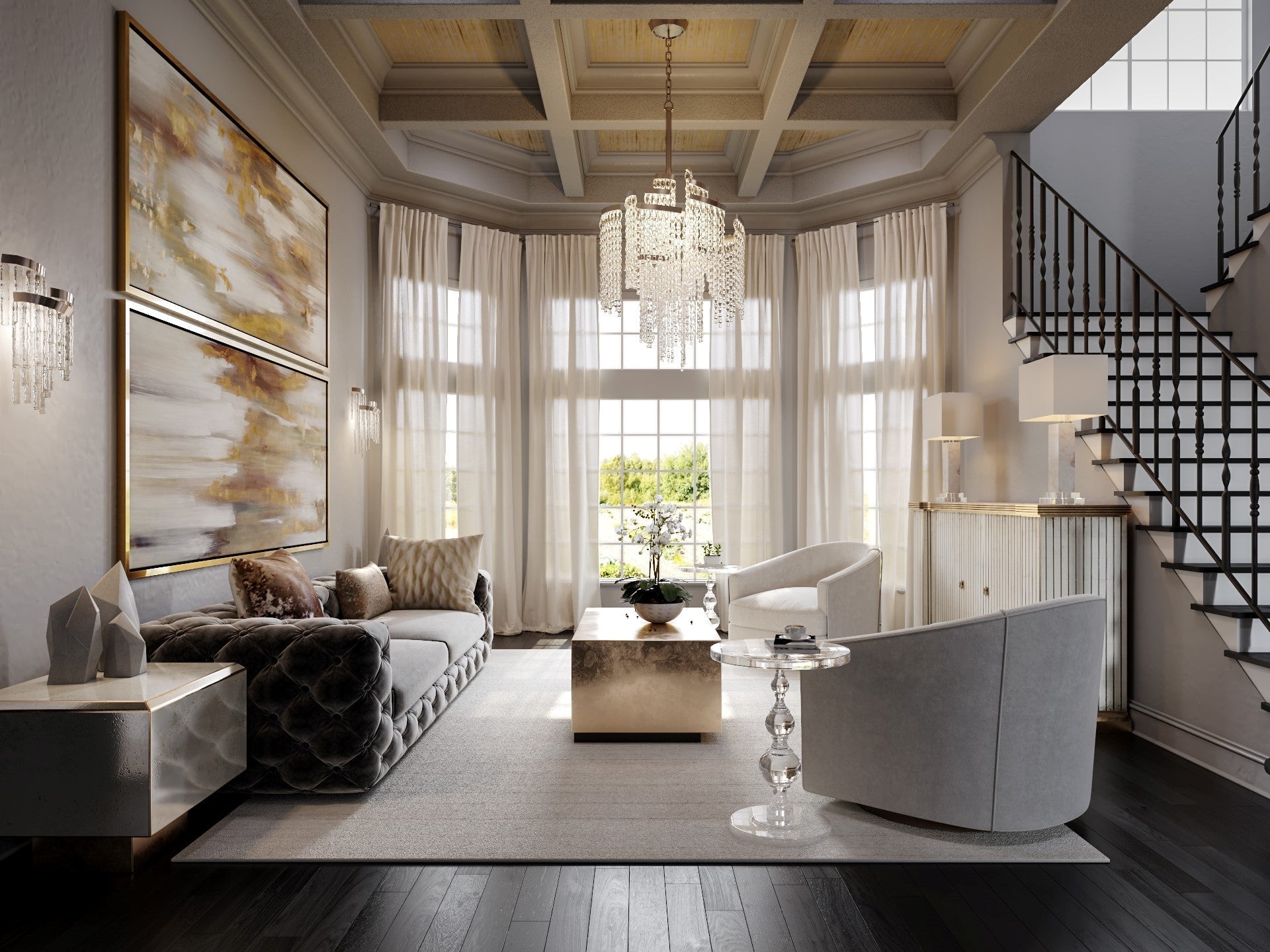 Mont Blanc 66.25" Large Chandelier by Corbett Lighting with Elegant Piastre Glass & 13 Lights