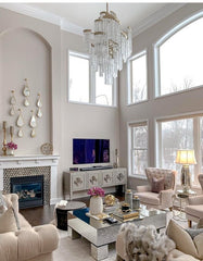 Mont Blanc 66.25" Large Chandelier by Corbett Lighting with Elegant Piastre Glass & 13 Lights