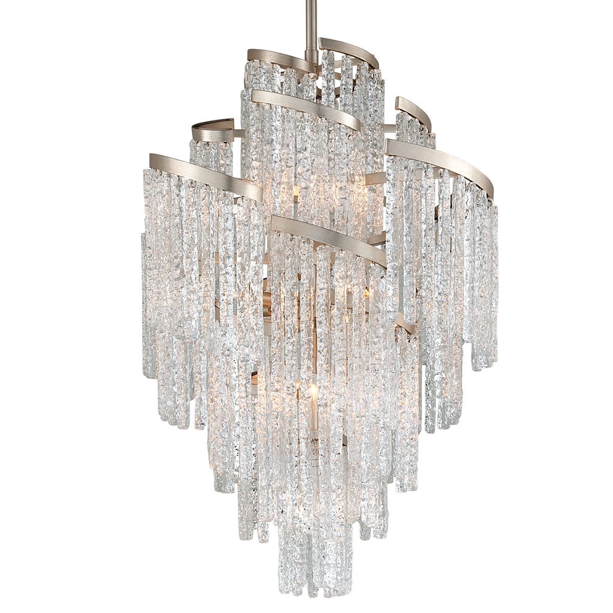 Mont Blanc 66.25" Large Chandelier by Corbett Lighting with Elegant Piastre Glass & 13 Lights