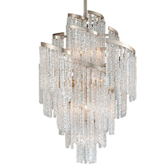 Mont Blanc 66.25" Large Chandelier by Corbett Lighting with Elegant Piastre Glass & 13 Lights