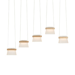 Hubbardton Forge More Cowbell LED Pendant Light, Dimmable 1100 Lumen, Vermont Maple, Modern Design