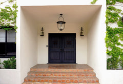 Napa County 3-Light Outdoor Wall Sconce, Clear Seeded Glass, Durable Iron, Dimmable, French Iron Finish