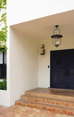 Napa County 3-Light Outdoor Wall Sconce, Clear Seeded Glass, Durable Iron, Dimmable, French Iron Finish