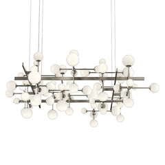 SONNEMAN Nebula 27,700 Lumens Large Square Chandelier, Dimmable, Satin Black/Nickel Finishes