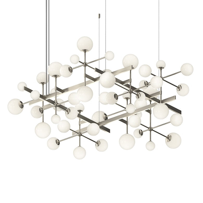 SONNEMAN Nebula Square Chandelier 2065 - Energy Efficient LED, Adjustable Height, Modern Glass Design
