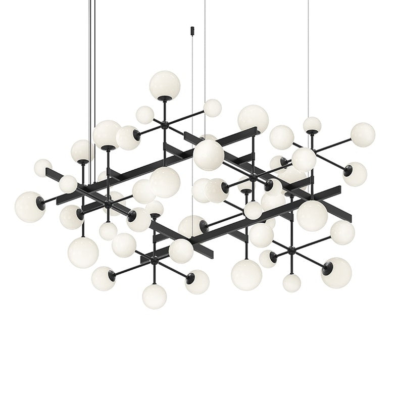 SONNEMAN Nebula Square Chandelier 2065 - Energy Efficient LED, Adjustable Height, Modern Glass Design