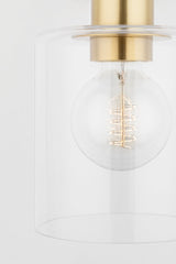 Mitzi Neko Sconce - Dimmable Wall Light with Clear Glass Shade, Aged Brass/Old Bronze/Polished Nickel Finishes