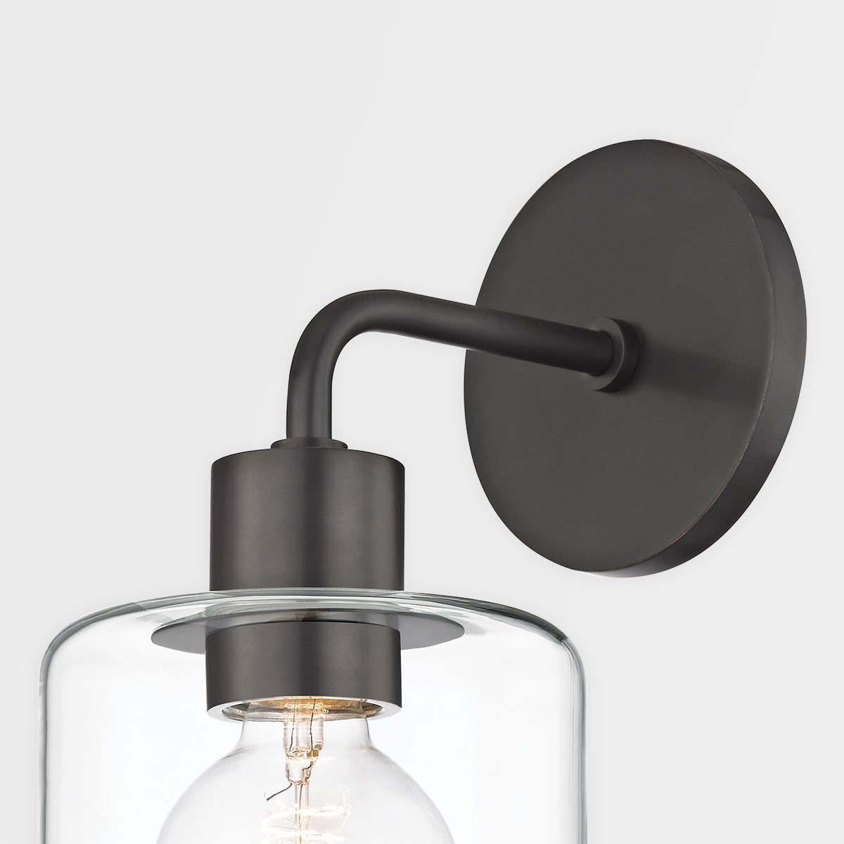 Mitzi Neko Sconce - Dimmable Wall Light with Clear Glass Shade, Aged Brass/Old Bronze/Polished Nickel Finishes