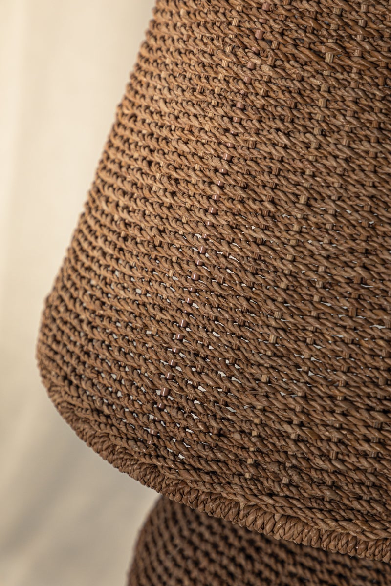 Nette Table Lamp With Dimmable Natural Abaca Shade And Patina Brass Finish By Troy Lighting