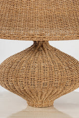 Nette Table Lamp With Dimmable Natural Abaca Shade And Patina Brass Finish By Troy Lighting