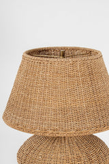 Nette Table Lamp With Dimmable Natural Abaca Shade And Patina Brass Finish By Troy Lighting