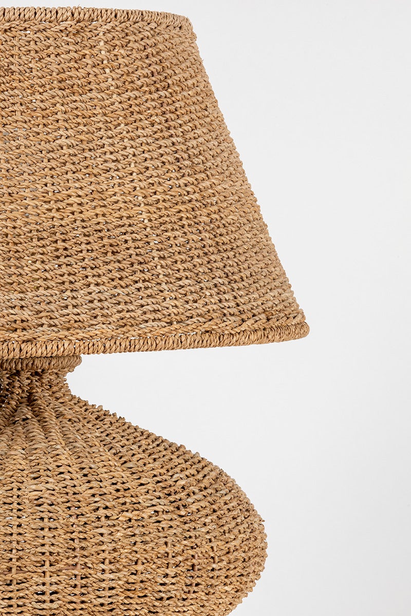 Nette Table Lamp With Dimmable Natural Abaca Shade And Patina Brass Finish By Troy Lighting