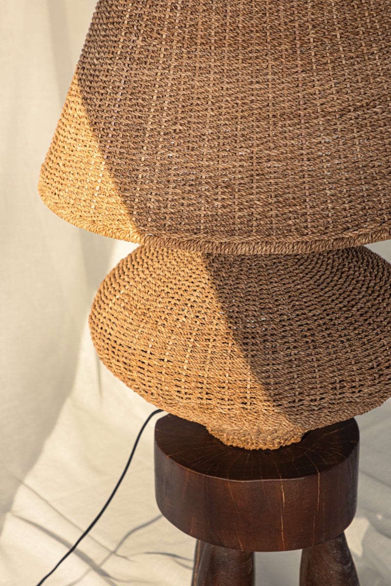 Nette Table Lamp With Dimmable Natural Abaca Shade And Patina Brass Finish By Troy Lighting