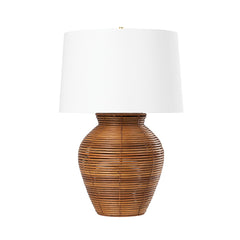Newark Table Lamp 29.75 In By Hudson Valley Lighting In Vintage Gold Leaf With Dimmable White Shade