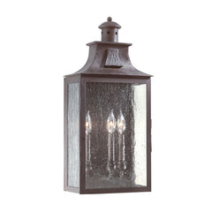 Newton Large Outdoor Wall Sconce, Elegant Off-Black Finish with Clear Seeded Glass Shade, UL Wet Rated