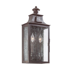Newton Medium Outdoor Wall Sconce by Troy Lighting, 20.5" Height, Dimmable, Clear Seeded Glass, 60W E12 Bulbs