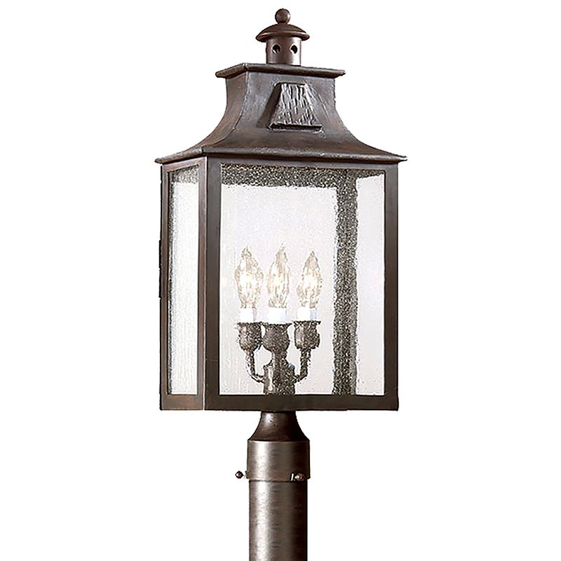 Newton Outdoor Post Light by Troy Lighting, 24" Height, Clear Seeded Glass, Dimmable, UL Wet Rated